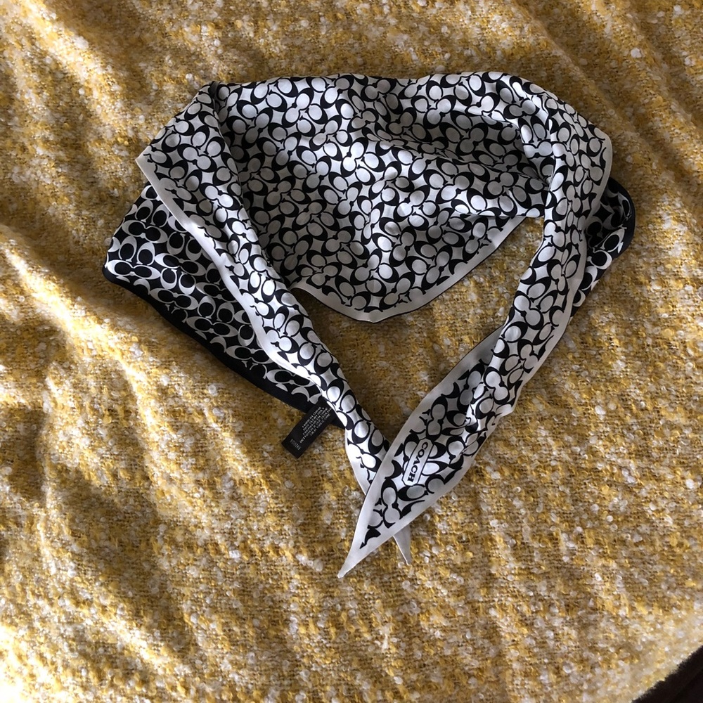 Black & White Coach Silk Scarf